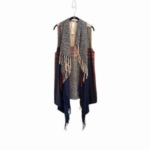 Maurices Fringe Long Vest Poncho NWT One Size